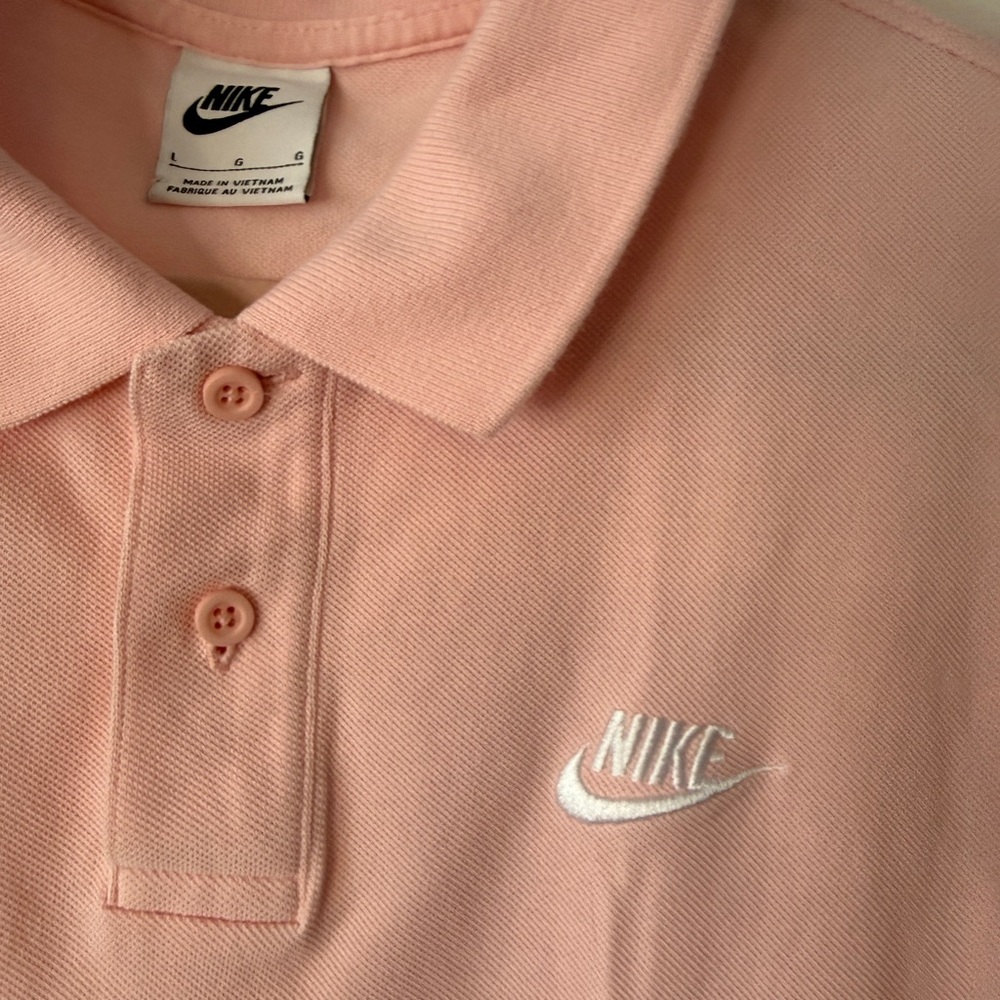 Nike Light Pink Polo with Embroidered Logo
